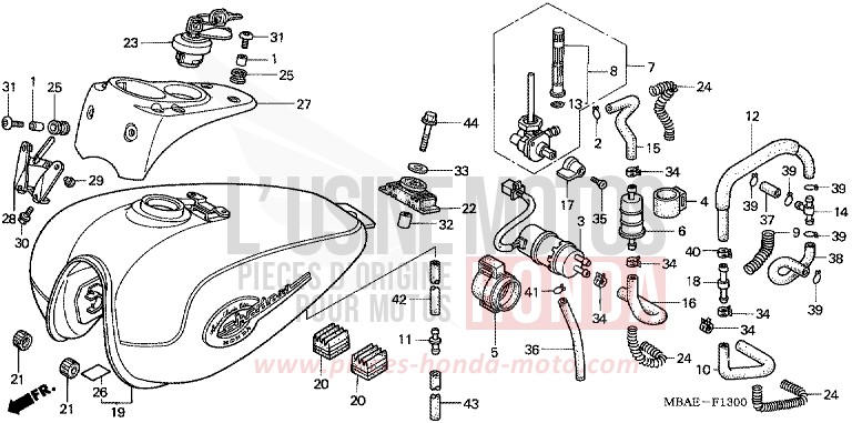 FUEL TANK/FUEL PUMP for Shadow Aero NOIR (NH1X) from 2000